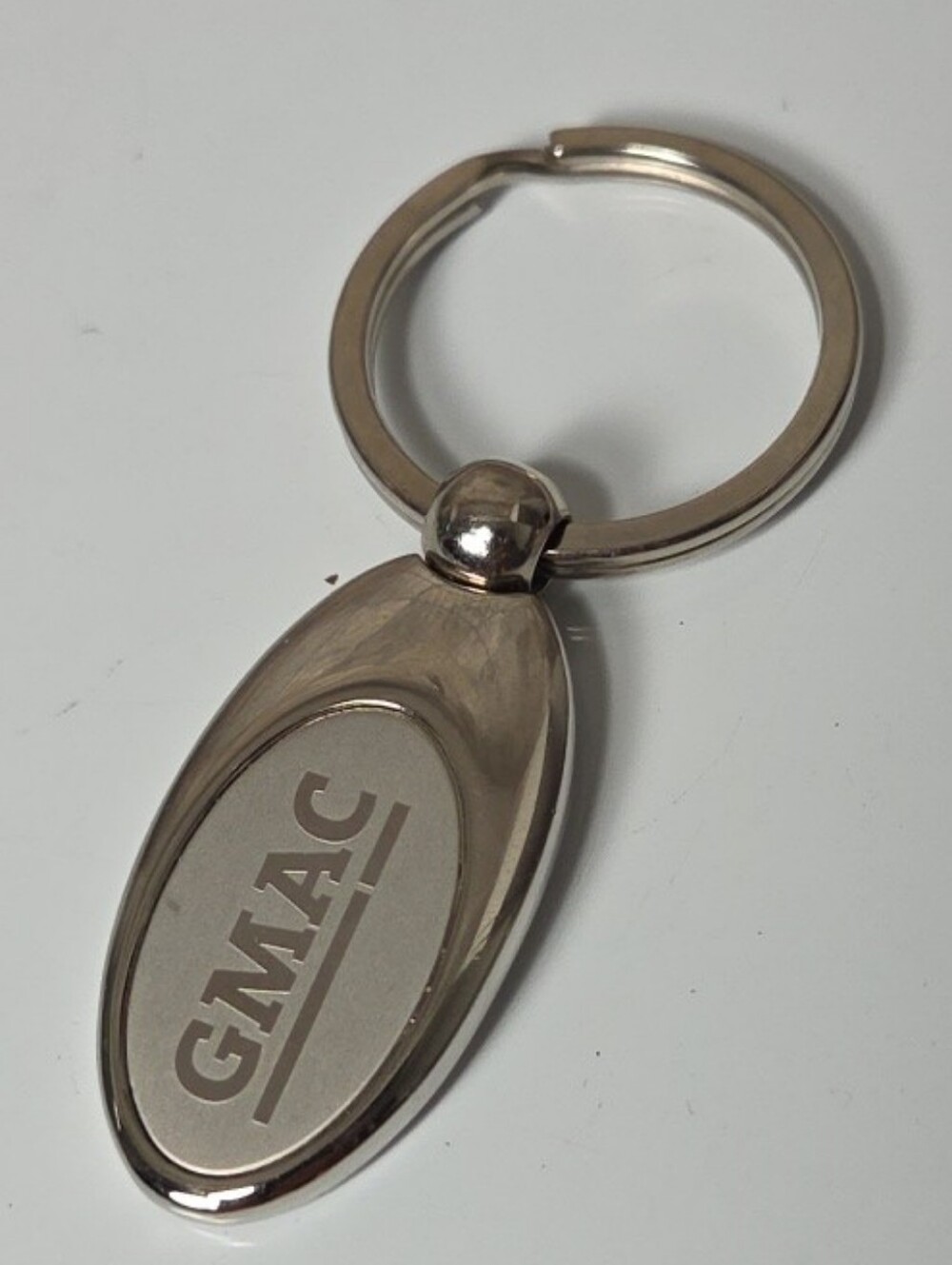 Vintage GMAC Metal Promo Keychain Keyring in Silver